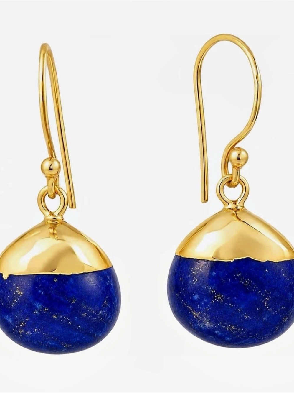 NEW AURA Collection 14k Gold Plated Semiprecious Lapis Lazuli Small Drop Earring